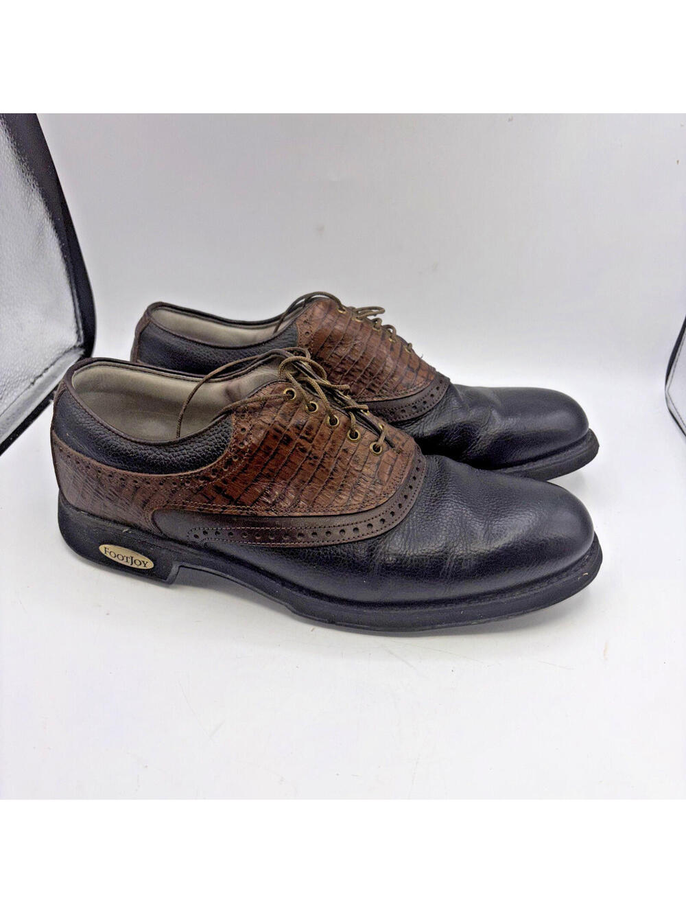 Men’s Footjoy Dryjoy Golf Shoes Model 53437 Brown Black Size 11.5 B